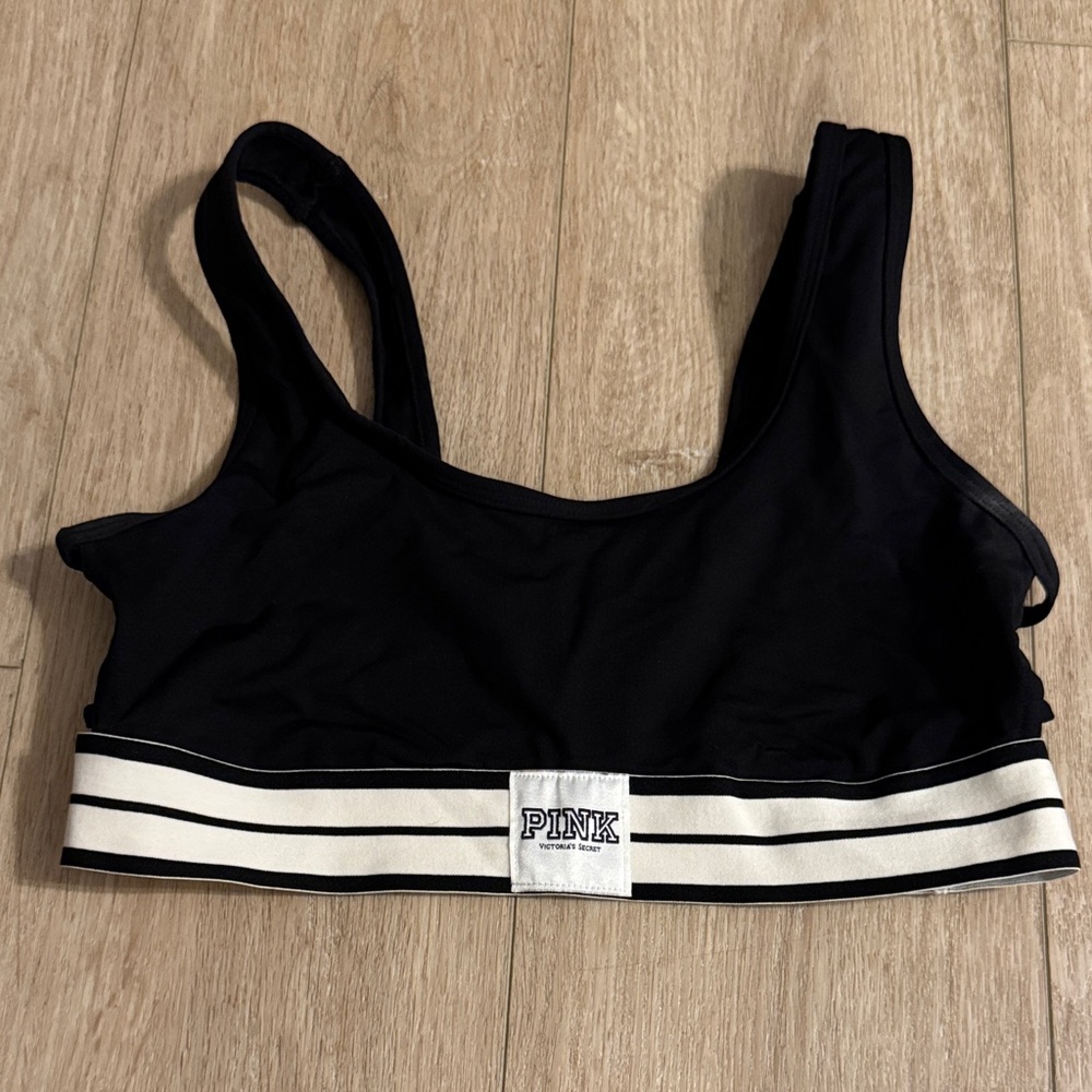 PINK Victoria's Secret Black and White Sports Bra